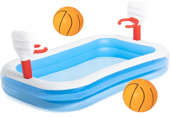 BASEN DMUCHANY DZIECIĘCY DO GRY W KOSZYKÓWKĘ 251x168cm BESTWAY 54122