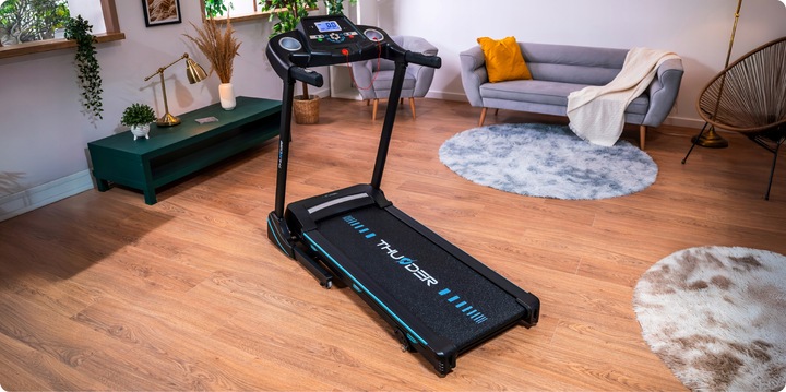 Bieżnia składana elektryczna domowa 140kg aplikacja amortyzacja mocna