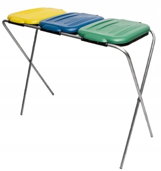 STOJAK METALOWY do Segregacji Śmieci Pojemnik KOSZ NA ODPADY na 3 WORKI