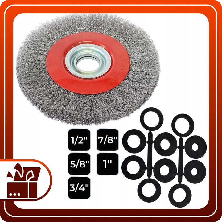 SZCZOTKA DRUCIANA do szlifierki stołowej tarczowa 150mm otw 33mm z