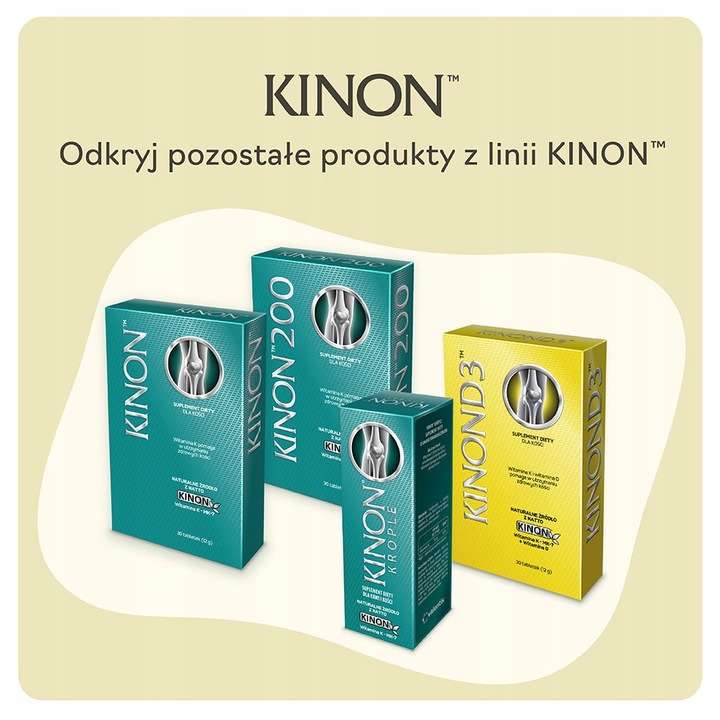 KINON D3 witamina K2 MK-7 + D3, 30 tabletek