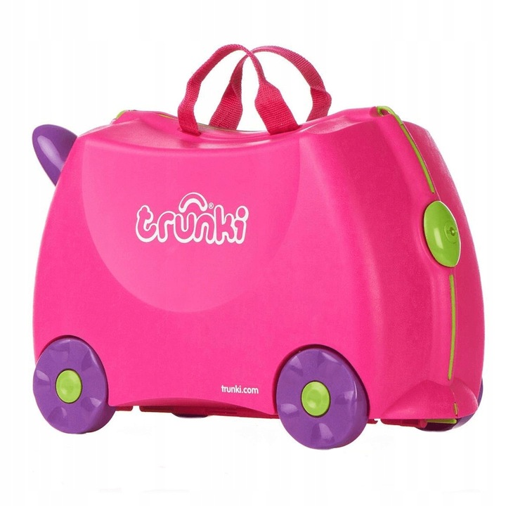 Walizka na Kółkach Dla Dzieci Jeździk Dziecięcy 2w1 Zabawka dla Dziecka Róż