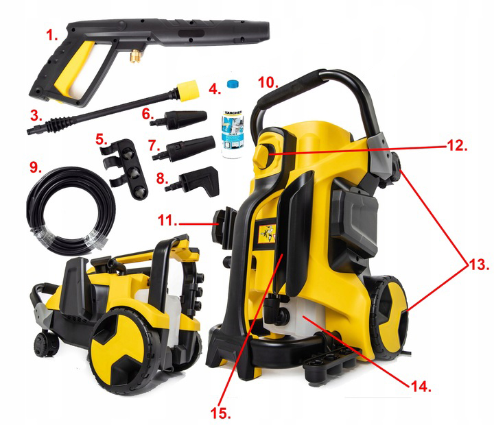 MYJKA CIŚNIENIOWA L7 250BAR + PŁYN KARCHER 0,5L TURBO DYSZA LANCA MOCNA