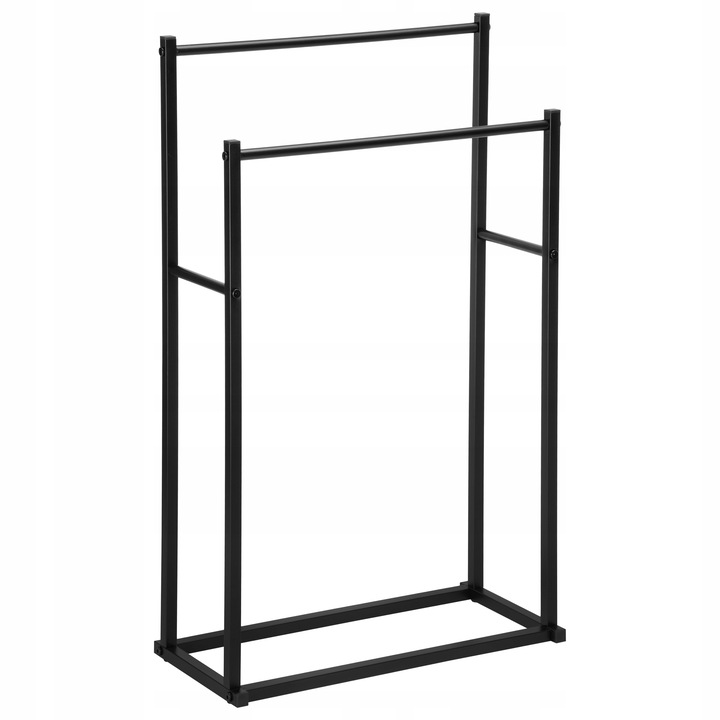 WIESZAK STOJAK NA RĘCZNIKI STOJĄCY PODŁOGOWY ŁAZIENKOWY METALOWY 2 RAMIONA