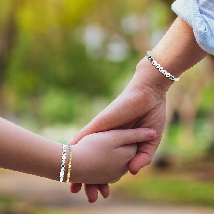 ZESTAW KORALIKÓW DO ROBIENIA BRANSOLETEK BIŻUTERII CHARMSY SERDUSZKA LITERY