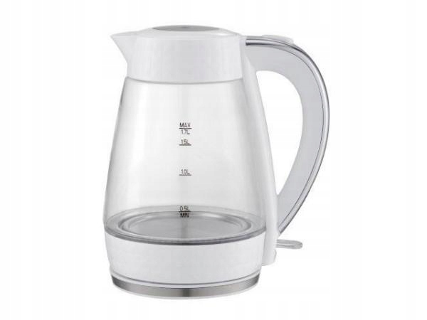 Czajnik elektryczny bezprzewodowy szklany biały 1,7l 2200 W Łucznik