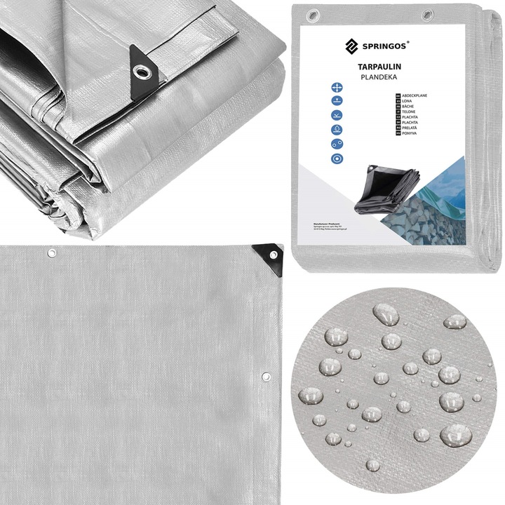 PLANDEKA PLANDEKI 3x4m SZARA WZMACNIANA 260G MOCNE OKRYCIE PŁACHTA