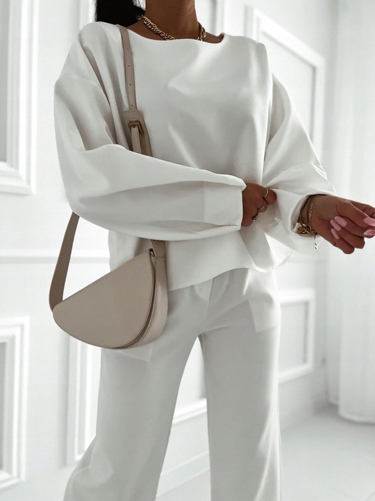 KOMPLET DAMSKI SPODNIE GARNITUR ELEGANCKI KOLORY