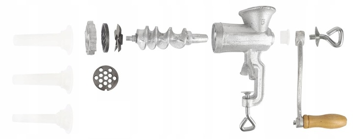 RĘCZNA MASZYNKA do MIELENIA Mięsa Żeliwna nr. 10 Nadziewarka 4 Sita 3