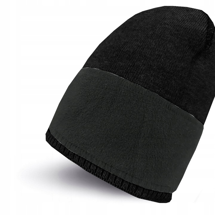 CZAPKA MĘSKA zimowa CIEPŁA DWUWARSTWOWA na POLARZE OCIEPLANA klasyk