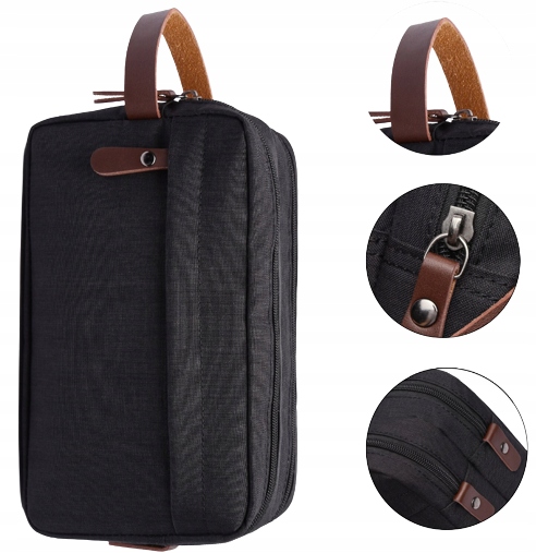 KOSMETYCZKA PODRÓŻNA DUŻA POJEMNA SASZETKA MĘSKA ORGANIZER Z UCHWYTEM