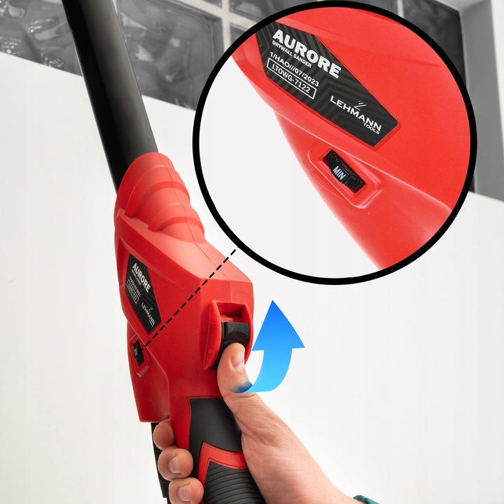 SZLIFIERKA DO GIPSU ŻYRAFA GŁADZI TYNKÓW LED Z ODSYSEM PAPIER WALIZKA