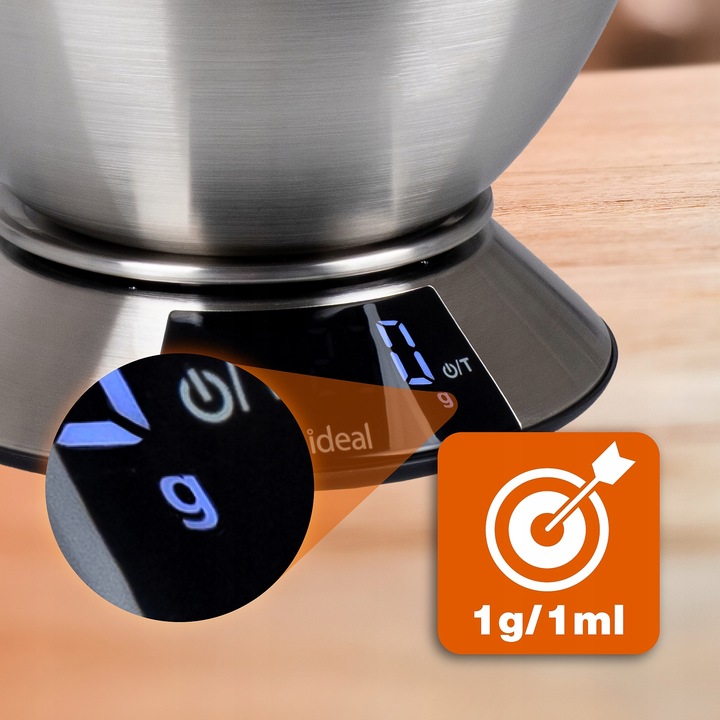 Waga kuchenna IDEAL elektroniczna z MISKĄ PRECYZYJNA DOTYKOWY PANEL