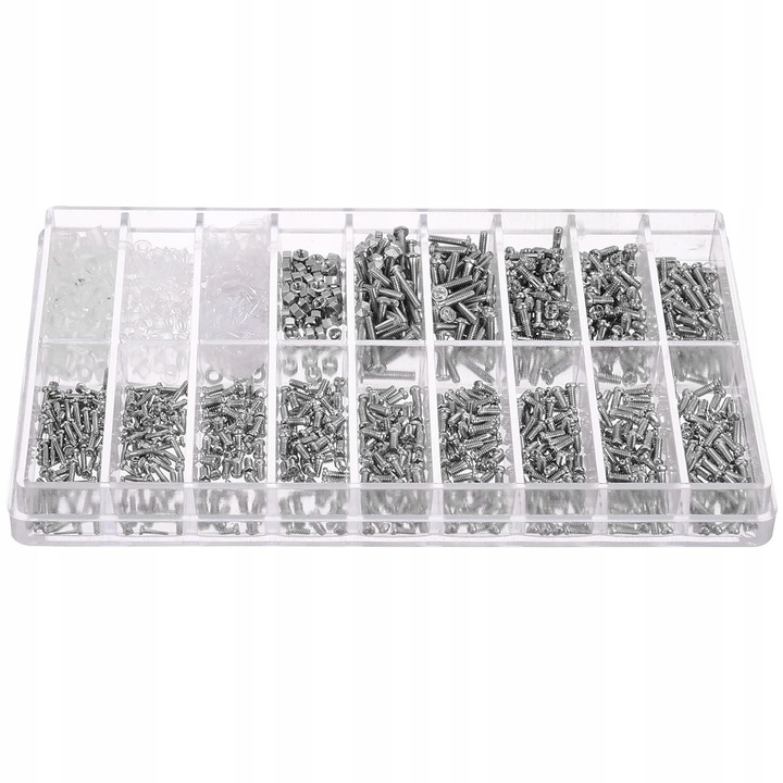 ZESTAW ŚRUBEK ŚRUBKI NAKRĘTEK 1000 SZT DO NAPRAWY OKULARÓW M1.4 M1.6 STAL