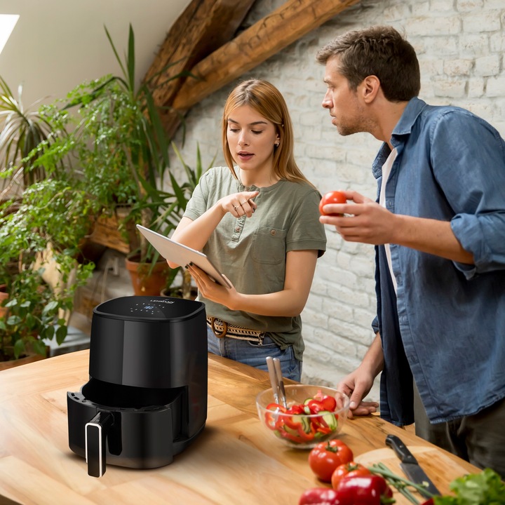 FRYTKOWNICA BEZTŁUSZCZOWA AIRFRYER GRILLOWANIE DUŻA NIEPRZYWIERAJĄCA