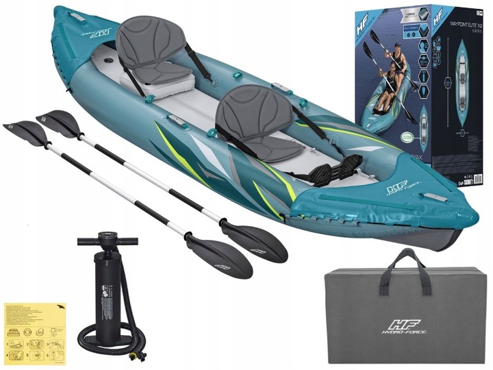 Kajak Dmuchany 2 os. Elite Bestway 65167 Pompka Wiosła Torba MODEL 2024