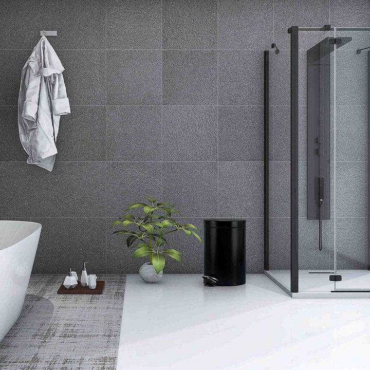 Kosz na śmieci łazienkowy pojemnik czarny elegancki wytrzymały