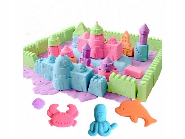 PIASEK KINETYCZNY 5 KG BASEN FOREMKI ŁOPATKA ZESTAW XXXXL SUPER PLASTYCZNY