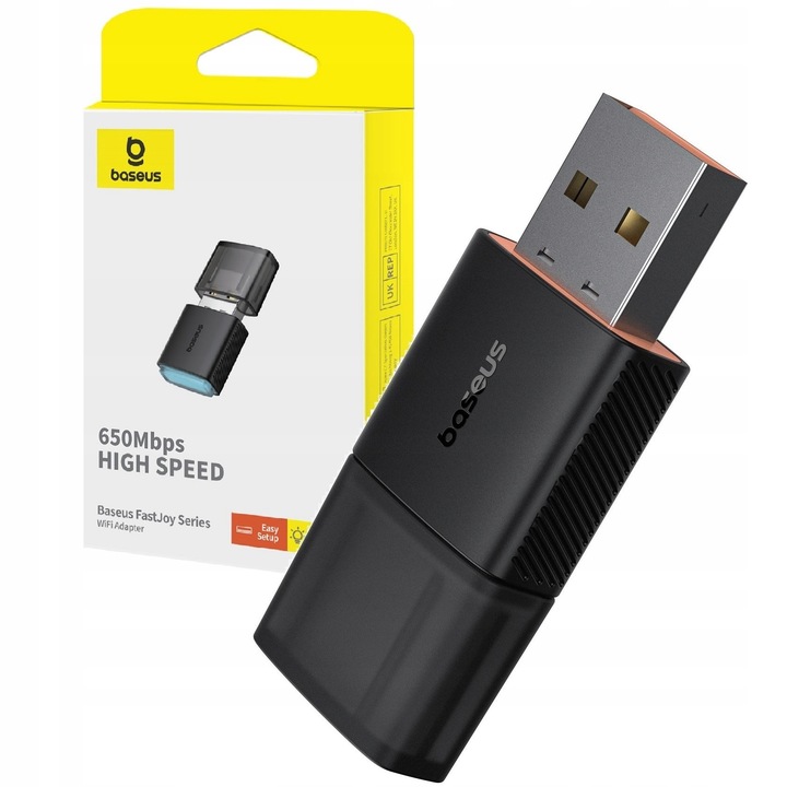 Karta sieciowa USB-A, Baseus 650Mb/s 5GHz, Ethernet, adapter, Karta LAN