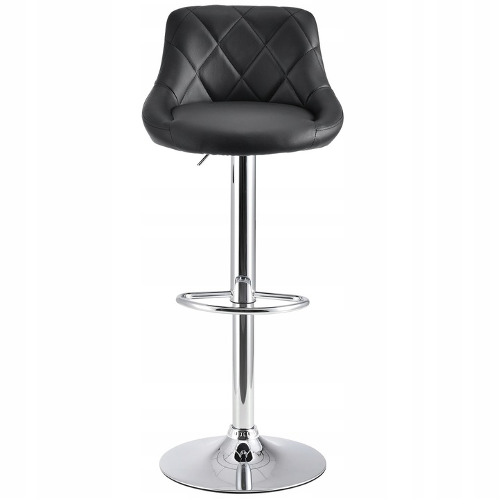 HOKER krzesło barowe pikowane skórzane czarne