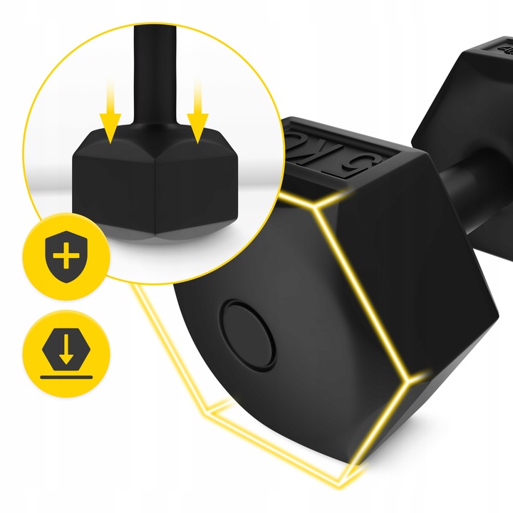 HANTLE BITUMICZNE HANTELKI ZESTAW DO ĆWICZEŃ FITNESS SIŁOWNIA TRENING 2x5kg