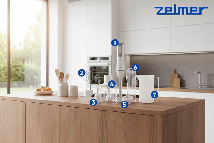 BLENDER RĘCZNY ZELMER KUCHENNY WIELOFUNKCYJNY MIKSER BIDON ROBOT TURBO