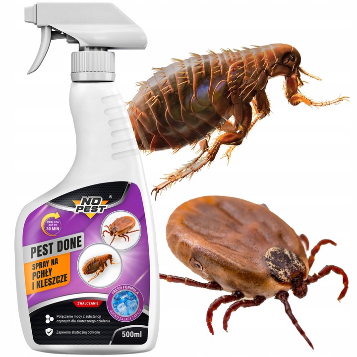 SPRAY ŚRODEK PŁYN NA PCHŁY PREPARAT NA PCHŁY CYPERMETRYNA NO PEST PEST