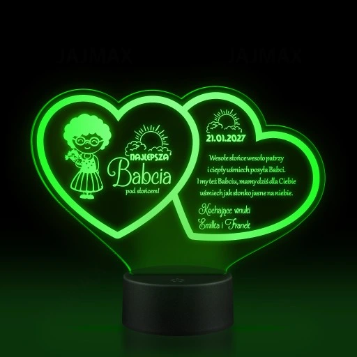 Prezent Dzień Babci i Dziadka Statuetka lampka LED