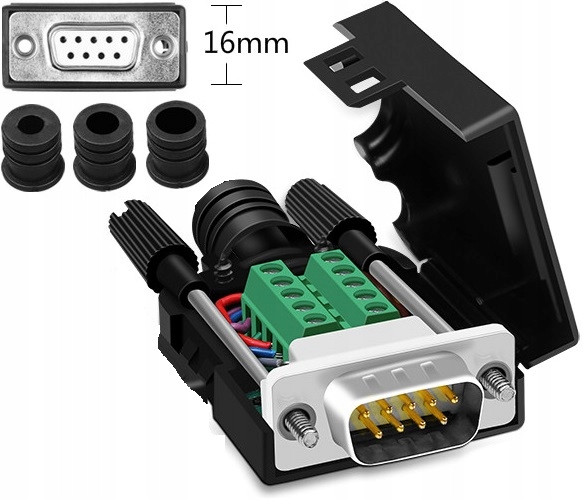 ADAPTER MĘSKI DB9 RS232 REDUKTOR KONWERTER NA KABEL D-SUB ROZBIERALNY