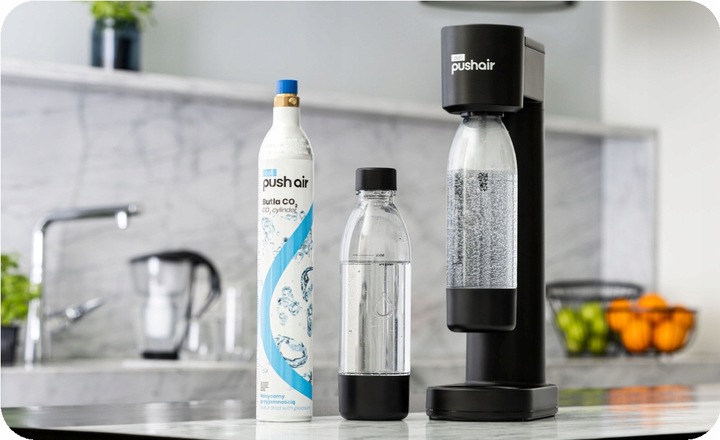 PushAir Saturator Do Wody Dafi Syfon Czarny + Nabój CO2 + Butelka 0,7