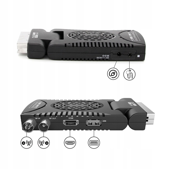 Tuner Dekoder Satelitarny DVB-T2 HEVC H.265 WiFi Telewizji Naziemnej