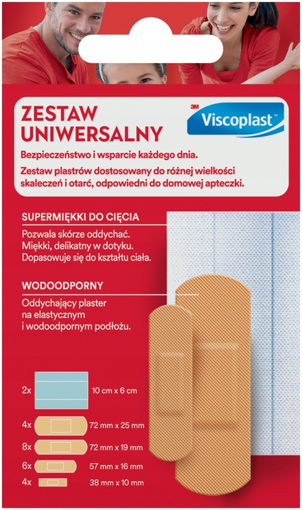 VISCOPLAST Zestaw plastrów uniwersalnych 24 SZTUKI MIX ROZMIARÓW x 2 opak