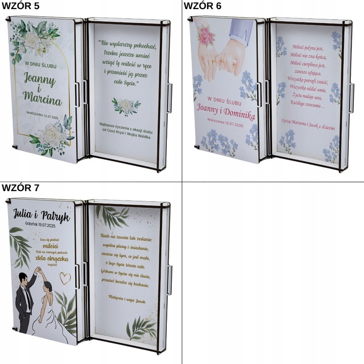 PREZENT NA ŚLUB - PUDEŁKO NA PIENIĄDZE dla pary młodej pamiątka ślubu