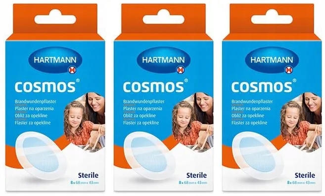 Plaster Na Oparzenia Cosmos 68mm x 43mm 8 Sztuk