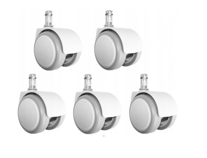 Kółka do fotela obrotowego BIAŁE 50 mm fi.11 mm