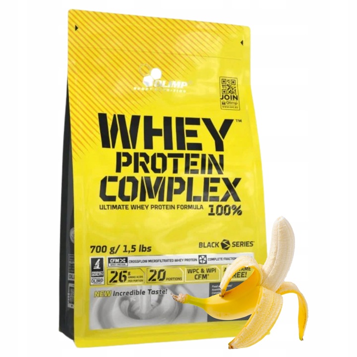BIAŁKO WHEY wpc Olimp 100 % protein complex 700g smak - Banan 75/100 Białka