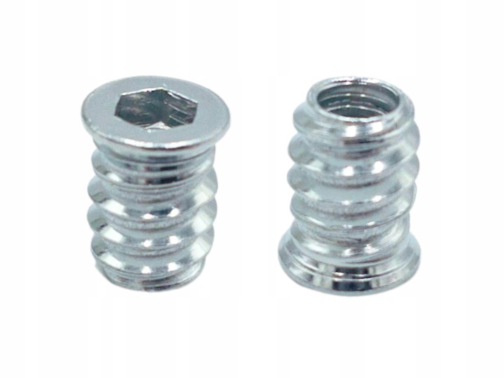 Mufa do drewna M6 x 15 mm 100 szt. dwugwintowa wkręcana z kołnierzem