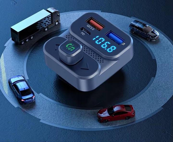 TRANSMITER FM BLUETOOTH 5.3 DRMZ SZYBKA ŁADOWARKA QC3.0 PD 36W USB