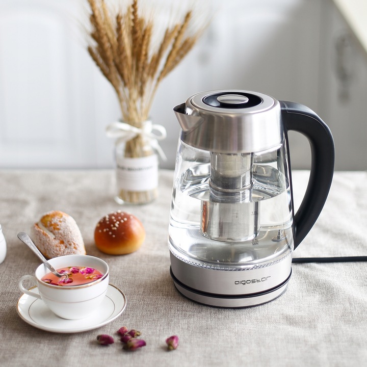 Czajnik Elektryczny Szklany z Regulacja Temperatury 1,7L 2200 W