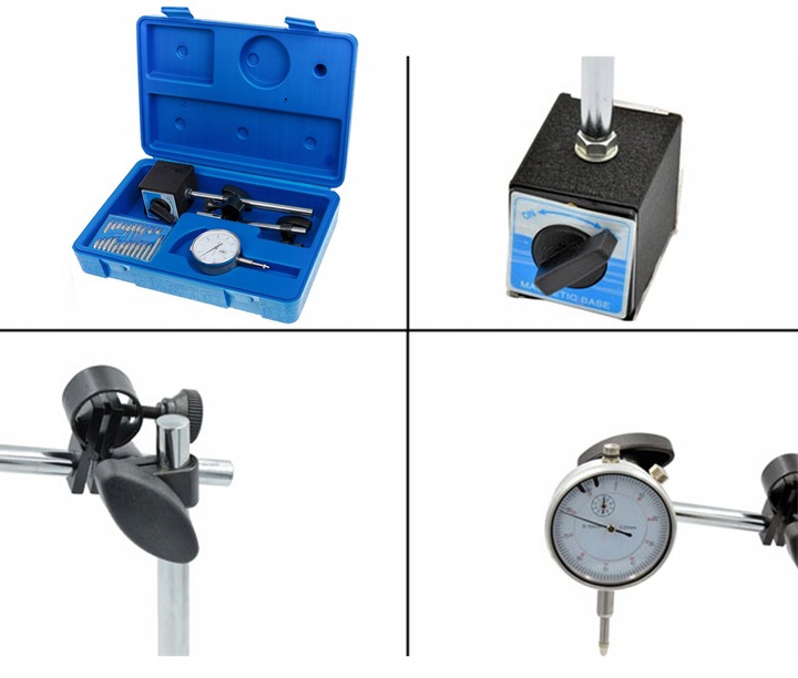 CZUJNIK ZEGAROWY STATYW MAGNETYCZNY 0-10 KOŃCÓWKI