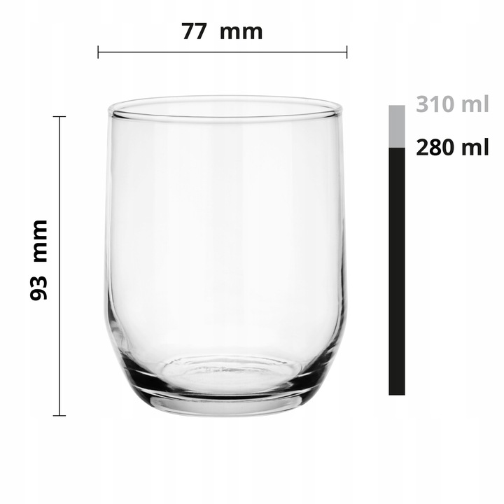 6x SZKLANKA DO DRINKÓW SOKÓW WODY 280ml