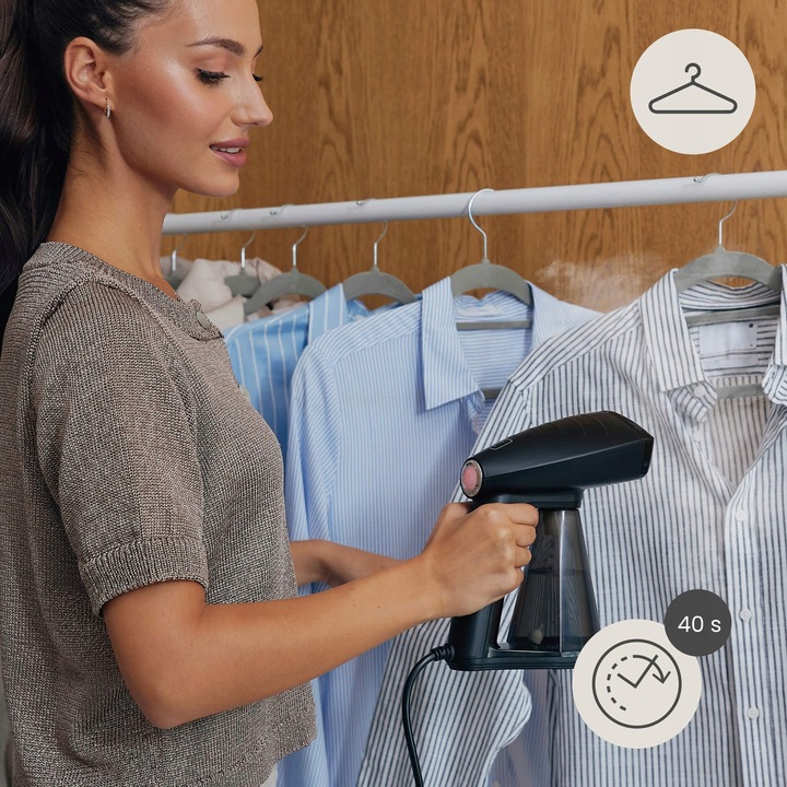 Parownica do ubrań Steamer Ręczna Regulacja Pary 30 g/min 40 sek+