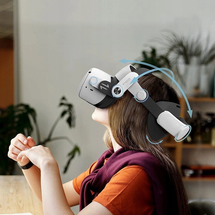 Wygodny Regulowany Pasek Opaska z Zasilaniem do Meta Quest 2 Bateria Stacja