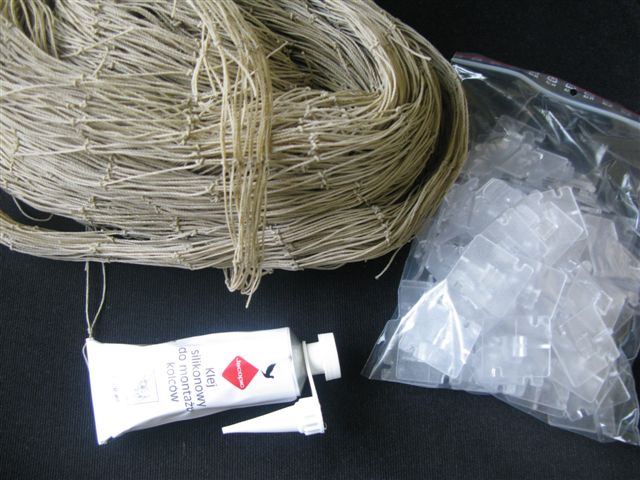 ZESTAW SIATKA NA BALKON DLA KOTA PTAKI GOŁĘBIE 4X3m, OKO 50mm BEZ WIERCENIA