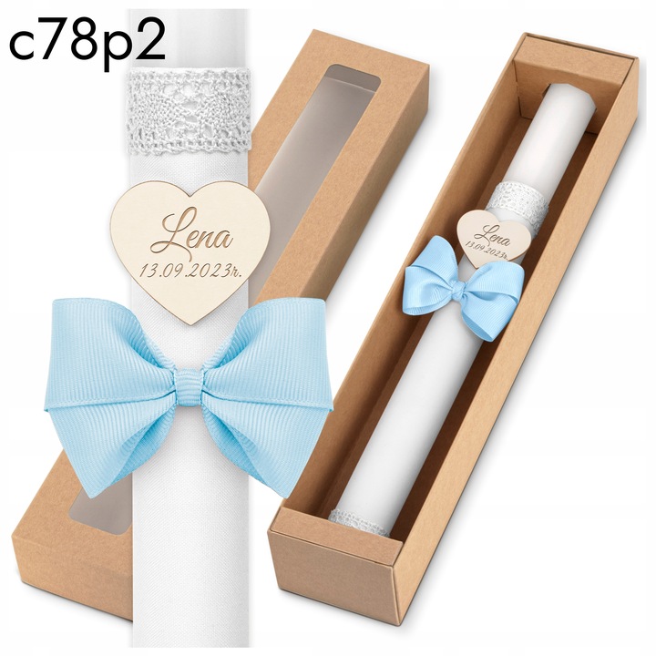 Świeca Komunijna + pudełko - Świeca do Komunii - Imienna Świeca na