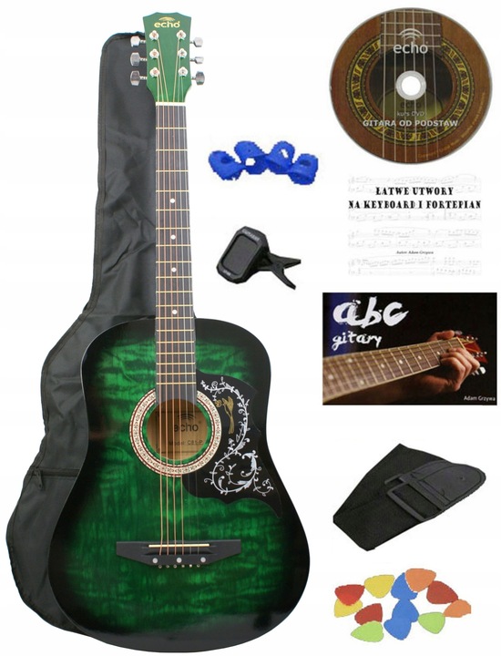 GITARA AKUSTYCZNA ZESTAW DLA POCZĄTKUJĄCYCH 81/P
