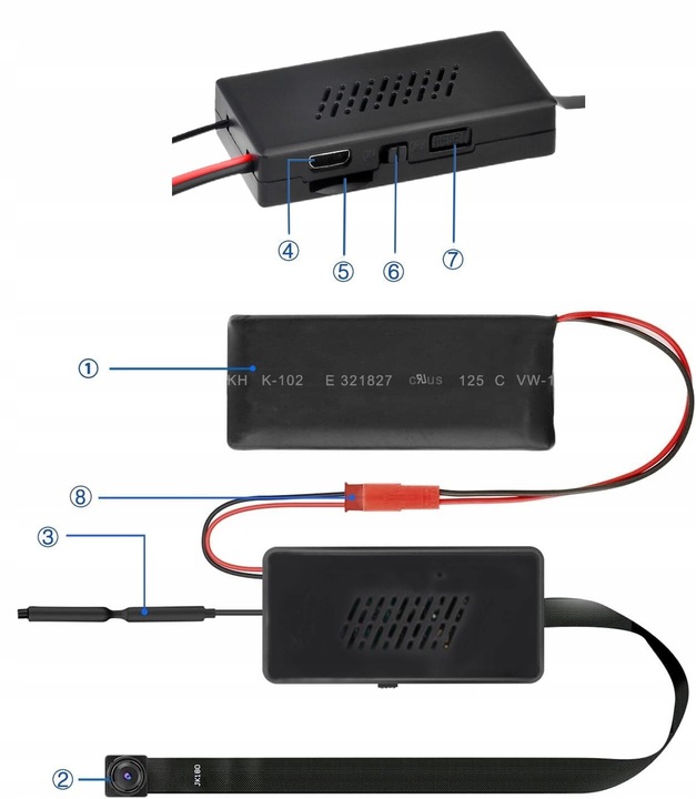 MINI KAMERA SZPIEGOWSKA UKRYTA WIFI DETEKCJA RUCH PODGLĄD ZDALNY NA