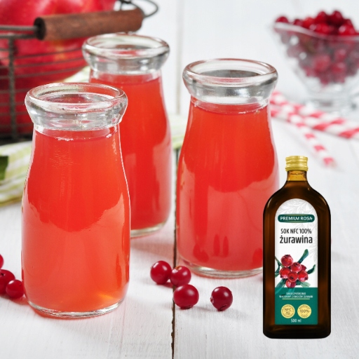 Premium Rosa Sok z Żurawiny NFC 100% 500 ml Wysoka jakość bez cukru