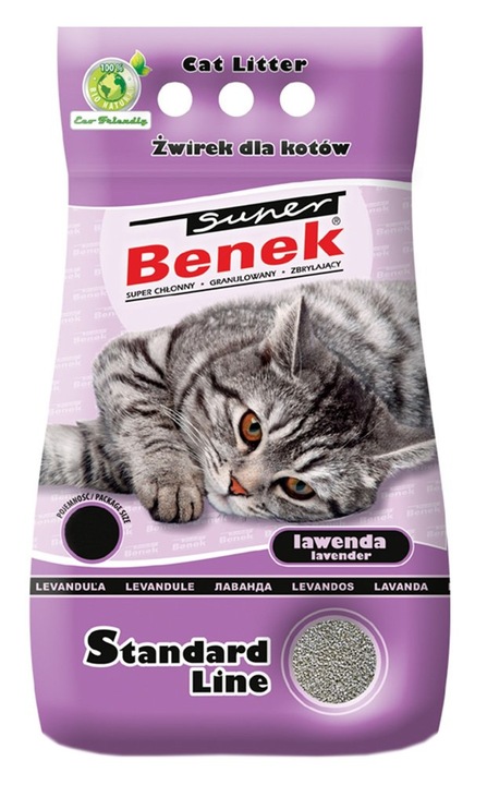 SUPER BENEK Żwirek Lawenda 25l