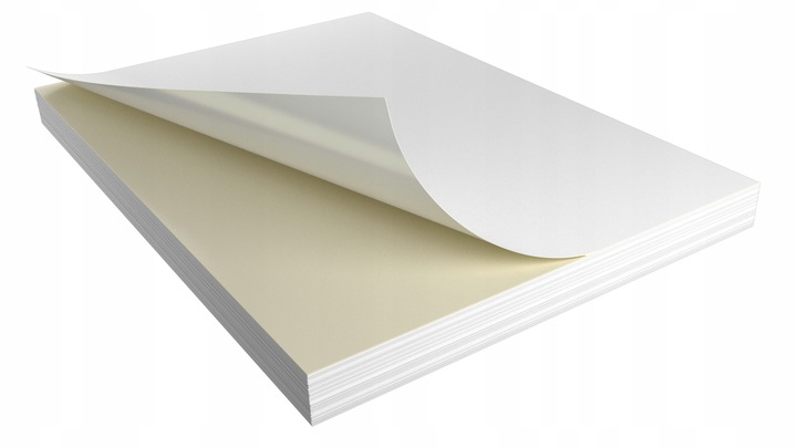 Naklejki A4 210x297 mm, do drukarki cyfrowej laserowej atrament - 100 ark.